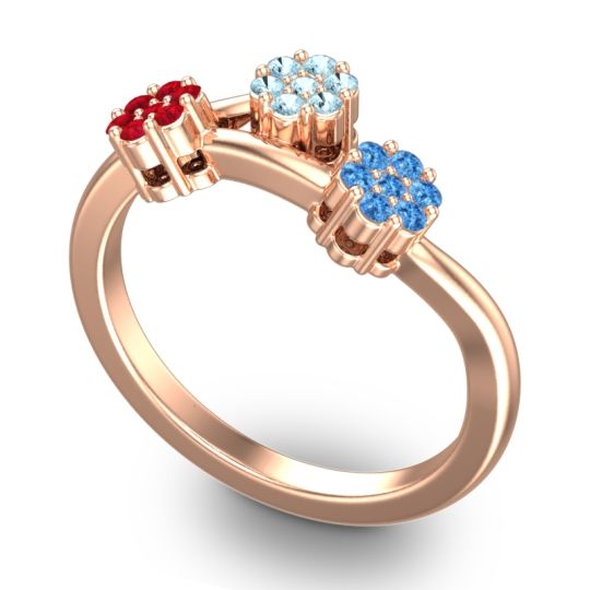 Simple Floral Pave Padmadi Ring