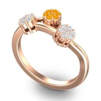 Simple Floral Pave Padmadi Ring