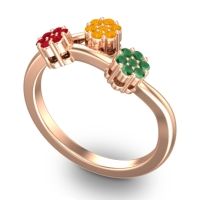 Simple Floral Pave Padmadi Ring