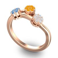 Simple Floral Pave Padmadi Ring