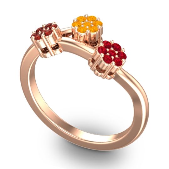 Simple Floral Pave Padmadi Ring