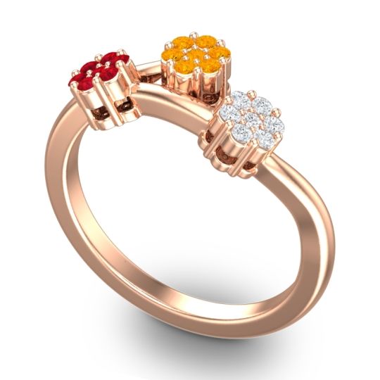 Simple Floral Pave Padmadi Ring