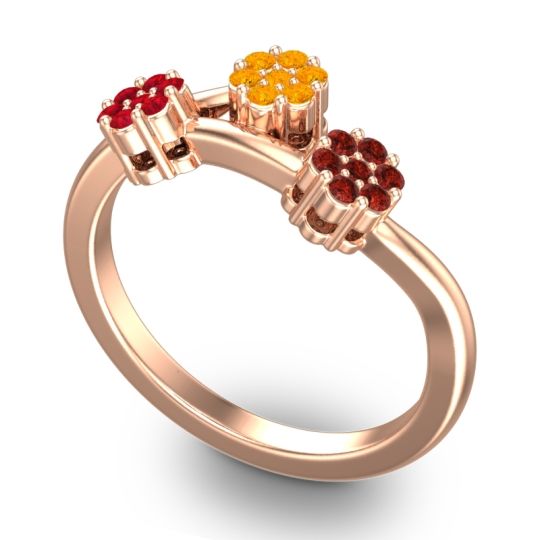 Simple Floral Pave Padmadi Ring