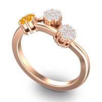 Simple Floral Pave Padmadi Ring