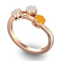 Simple Floral Pave Padmadi Ring