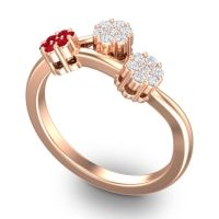 Simple Floral Pave Padmadi Ring