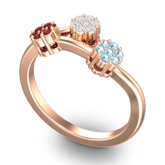 Simple Floral Pave Padmadi Ring