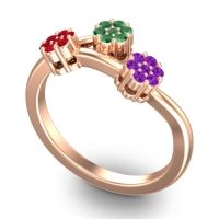 Simple Floral Pave Padmadi Ring