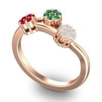 Simple Floral Pave Padmadi Ring