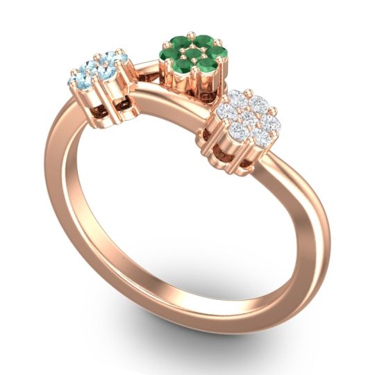 Simple Floral Pave Padmadi Ring