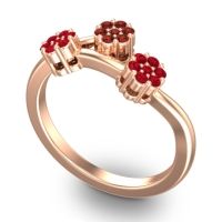 Simple Floral Pave Padmadi Ring