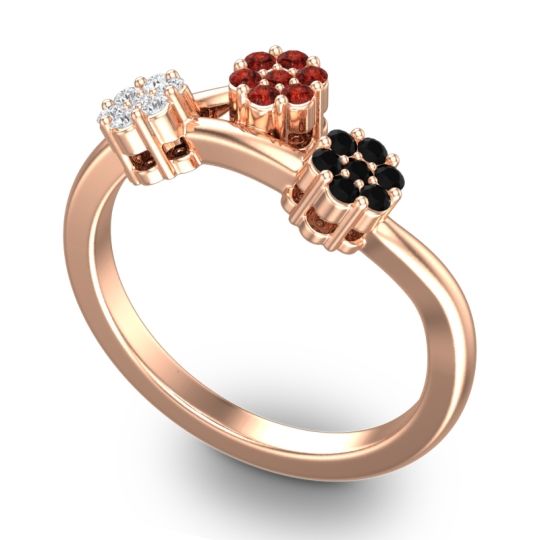 Simple Floral Pave Padmadi Ring