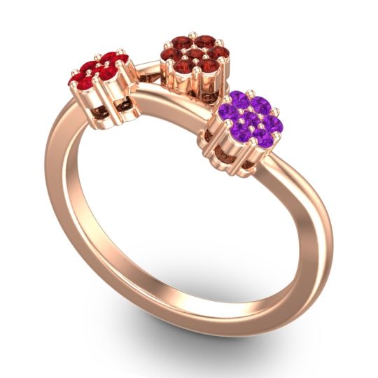 Simple Floral Pave Padmadi Ring