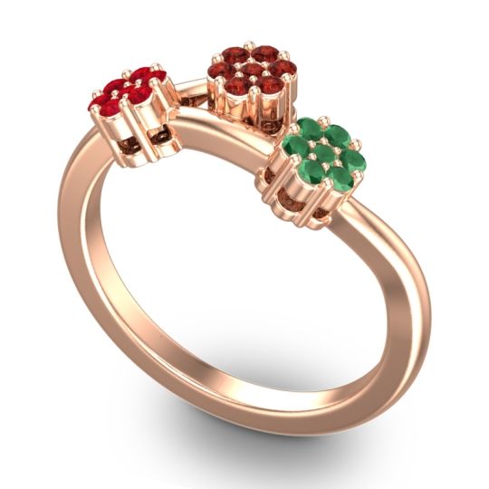 Simple Floral Pave Padmadi Ring