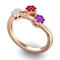 Simple Floral Pave Padmadi Ring