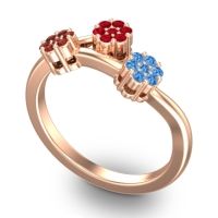 Simple Floral Pave Padmadi Ring