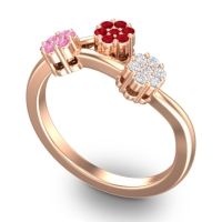 Simple Floral Pave Padmadi Ring