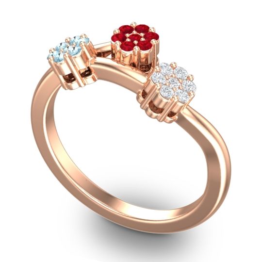 Simple Floral Pave Padmadi Ring