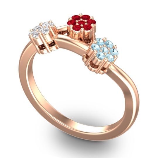 Simple Floral Pave Padmadi Ring