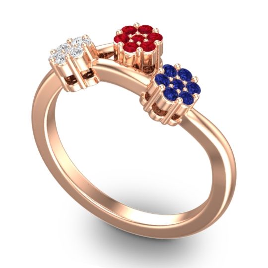 Simple Floral Pave Padmadi Ring