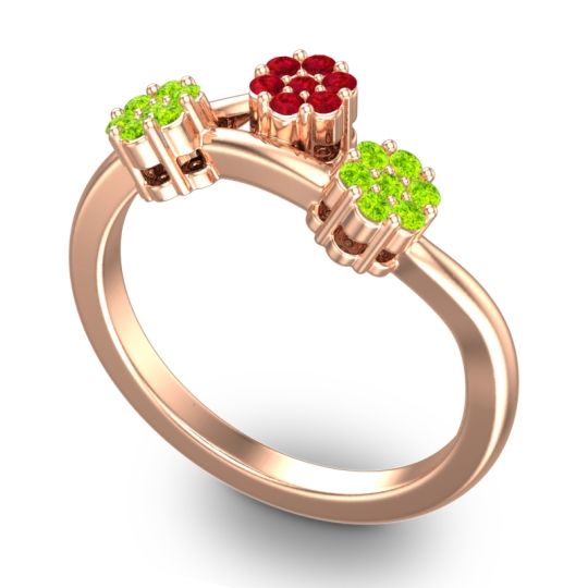 Simple Floral Pave Padmadi Ring