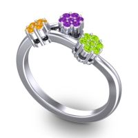 Simple Floral Pave Padmadi Ring