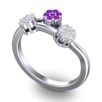 Simple Floral Pave Padmadi Ring