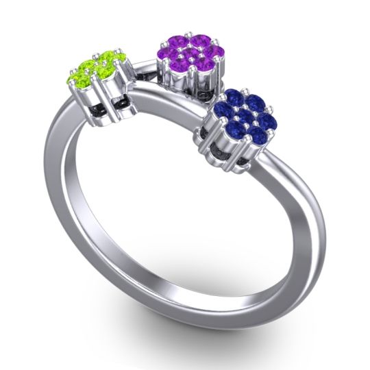 Simple Floral Pave Padmadi Ring