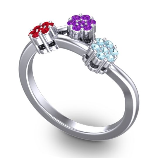 Simple Floral Pave Padmadi Ring