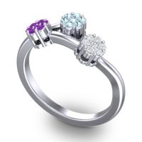 Simple Floral Pave Padmadi Ring