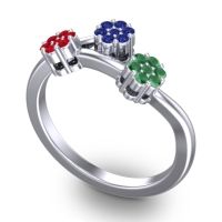 Simple Floral Pave Padmadi Ring