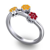 Simple Floral Pave Padmadi Ring