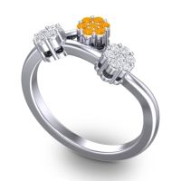 Simple Floral Pave Padmadi Ring