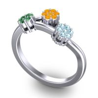 Simple Floral Pave Padmadi Ring