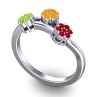 Simple Floral Pave Padmadi Ring