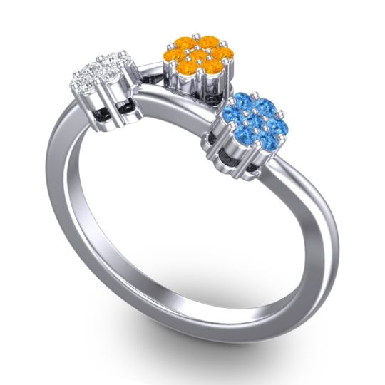 Simple Floral Pave Padmadi Ring