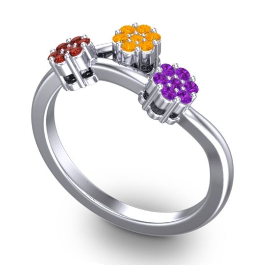 Simple Floral Pave Padmadi Ring