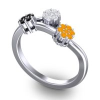 Simple Floral Pave Padmadi Ring