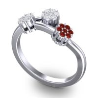 Simple Floral Pave Padmadi Ring
