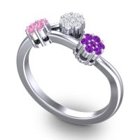 Simple Floral Pave Padmadi Ring