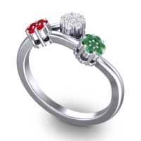 Simple Floral Pave Padmadi Ring