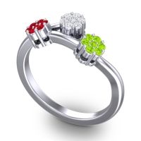 Simple Floral Pave Padmadi Ring