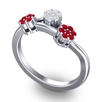 Simple Floral Pave Padmadi Ring