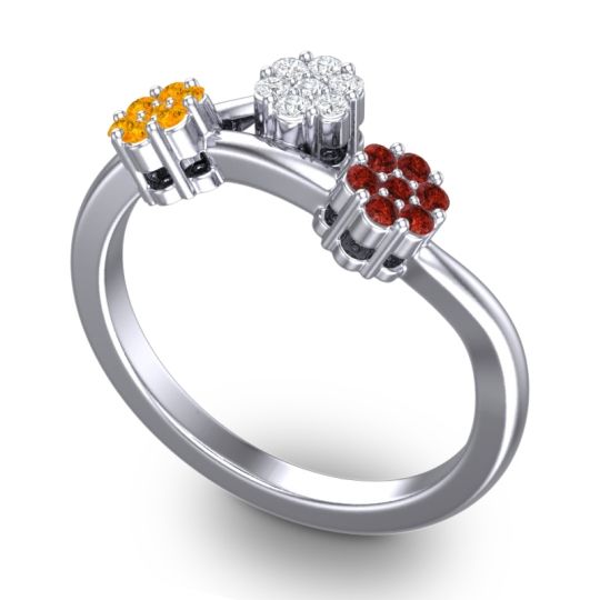 Simple Floral Pave Padmadi Ring