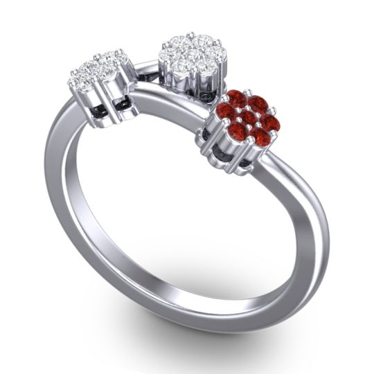 Simple Floral Pave Padmadi Ring