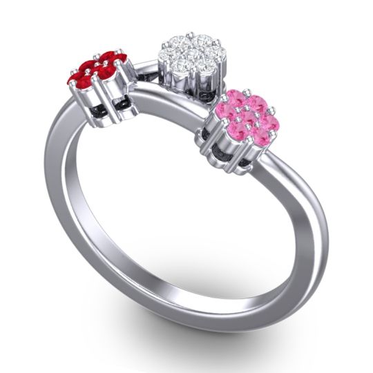 Simple Floral Pave Padmadi Ring