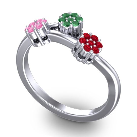 Simple Floral Pave Padmadi Ring