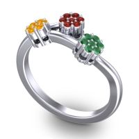 Simple Floral Pave Padmadi Ring