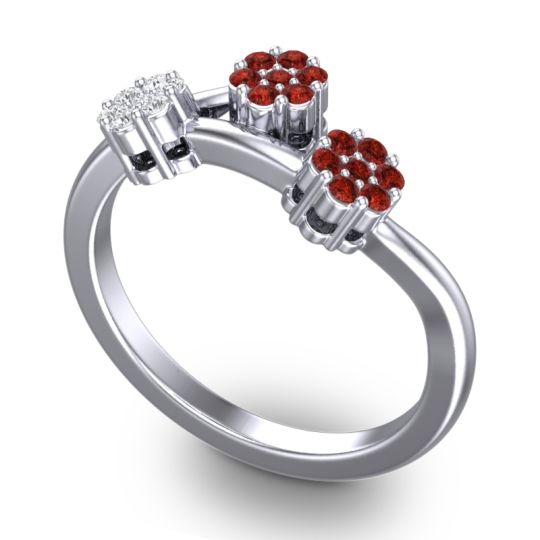 Simple Floral Pave Padmadi Ring