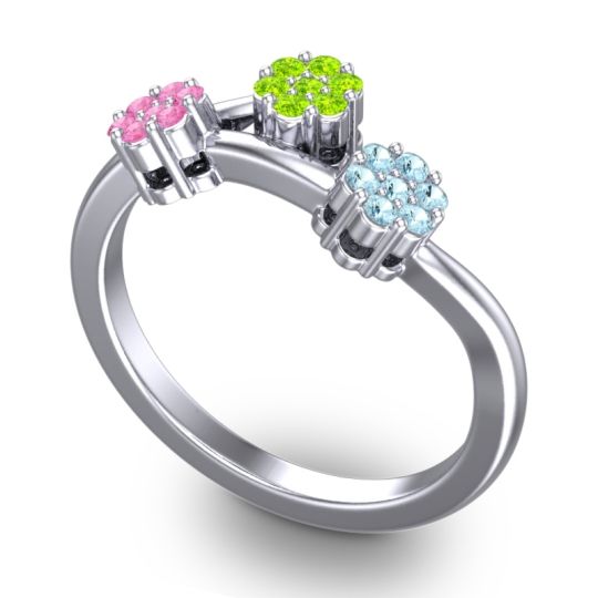 Simple Floral Pave Padmadi Ring